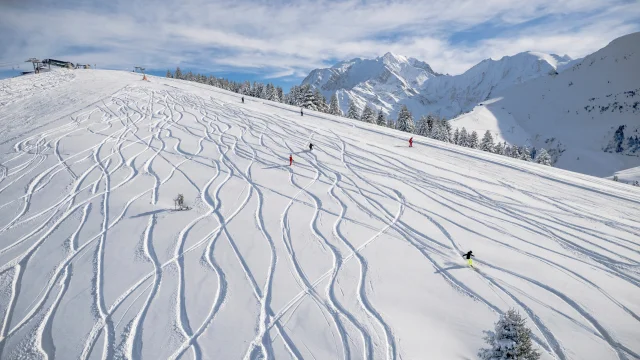 Vue aérienne du domaine skiable de Saint-Gervais