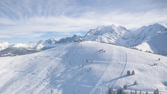 Le Mont-Joux au centre du domaine skiable de Saint-Gervais