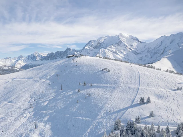 Le Mont-Joux au centre du domaine skiable de Saint-Gervais