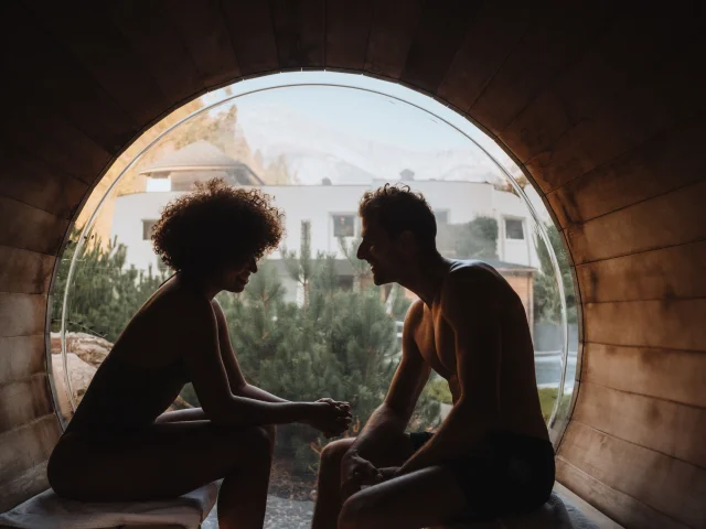 Saunas aux thermes de Saint-Gervais Mont-blanc en couple