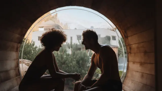 Saunas aux thermes de Saint-Gervais Mont-blanc en couple