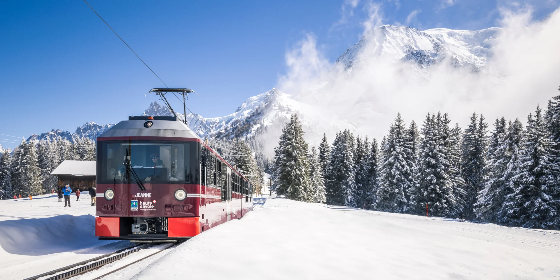 Le tramway du Mont-Blanc à Bellevue, en hiver