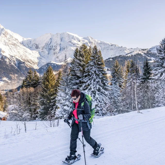 Sortie raquette à neige à Saint-Gervais