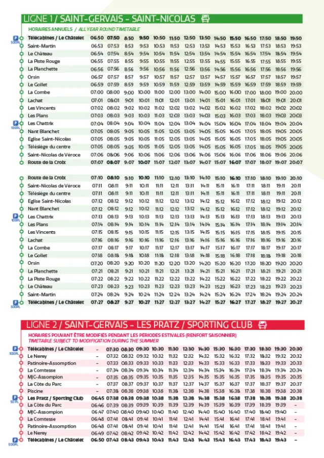 Horaires Lignes Facilibus du 31 août au 18 décembre 2026