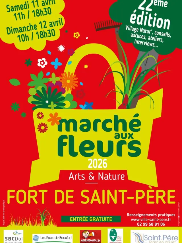 Affiche Officielle Marche Aux Fleurs 2026 Saint Pere Marc En Poulet