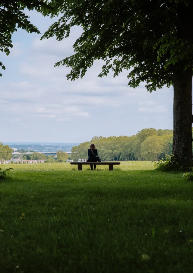 Personne sur un banc dans le domaine de Marly à Marly-le-Roi