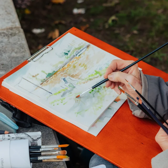 Peinture aquarelle en bords de Seine à Chatou