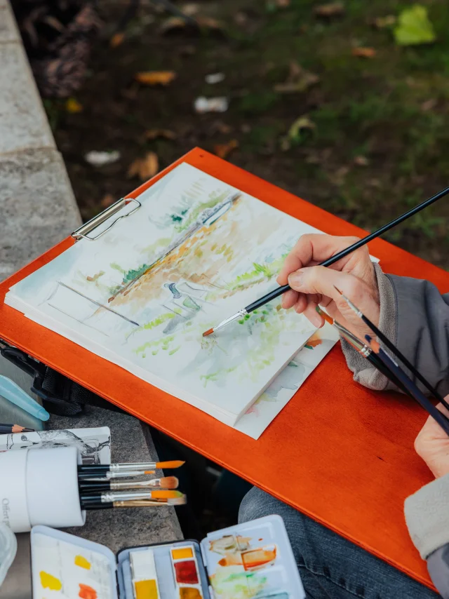 Peinture aquarelle en bords de Seine à Chatou