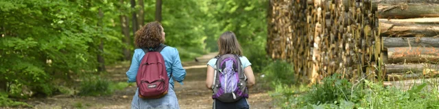Deux personnes en rando en forêt de Saint-Germain