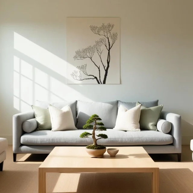 Salon Avec Un Beau Canape Et Une Table Basse Deux Fauteuils Dans Une Ambiance Zen Et Lumineuse