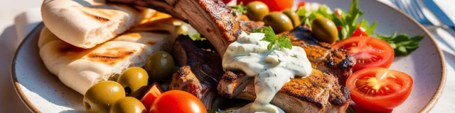 Une Image Realiste Dune Assiette De Specialites Grecques