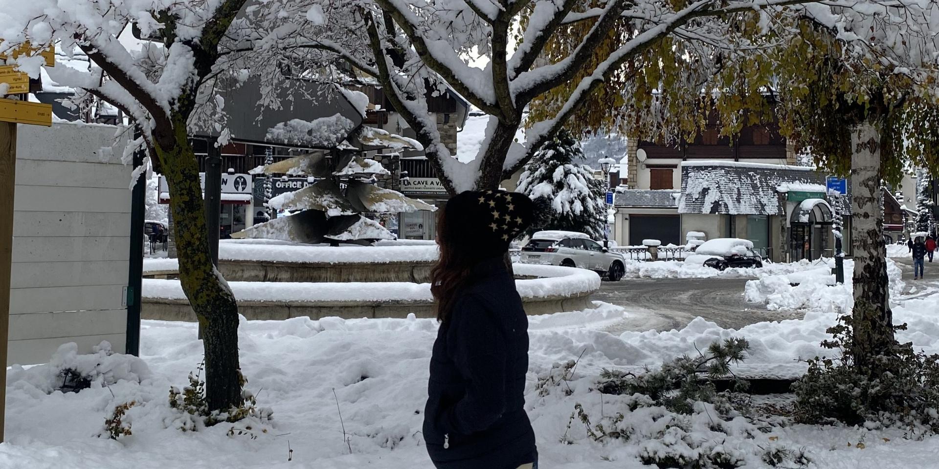 ©cperisse Village Hiver Neige Sous Arbres Ot