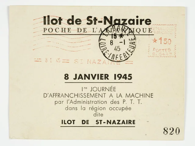Document Philatelique De La Poche De Saint Nazaire 2nde Guerre Mondiale Ptt Collection Ecomusee