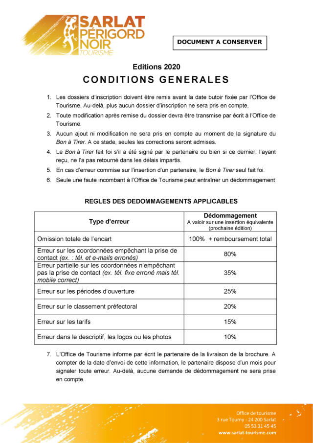 Conditions Generales 2020