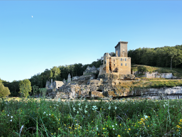 Le château de Commarque, surplombant la vallée de la Beune