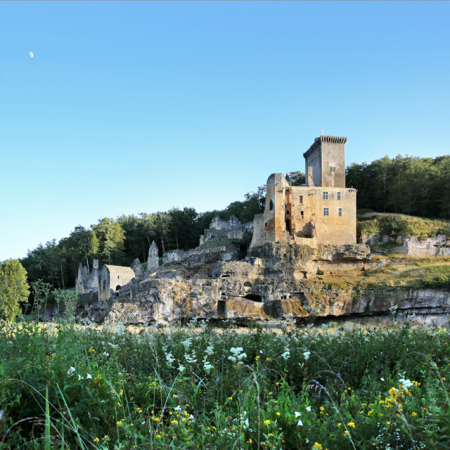 Le château de Commarque, surplombant la vallée de la Beune