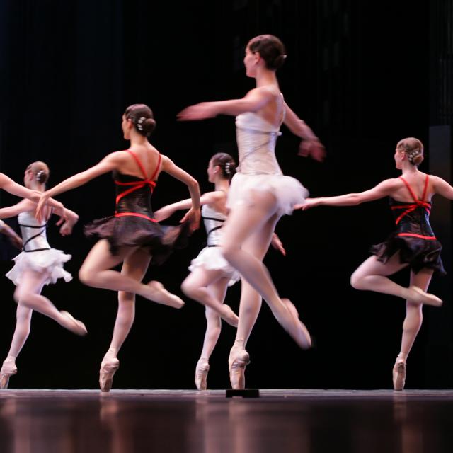 ballet spectacle with dancers on stage