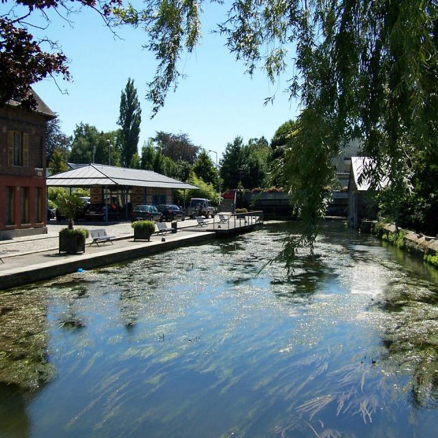 The Eure river crossing the town of Louviers