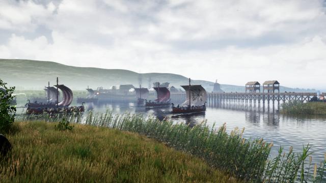 drakkar viking sur l'Eure dans l'application Pont De L'arche Médiévale