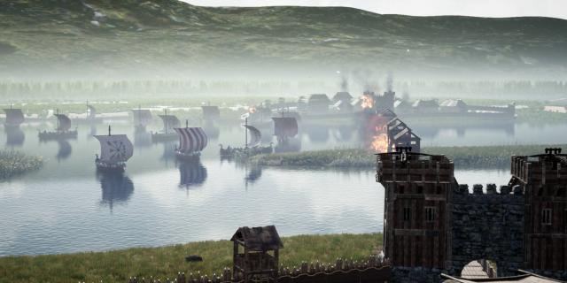 attaque de drakkars viking sur le fleuve de l'Eure dans l'application Pont De L'arche Médiévale