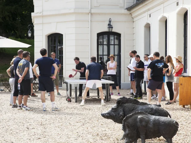 partie de ping png au Chateauform Les étangs De Saint Aubin dans l'Eure en Normandie