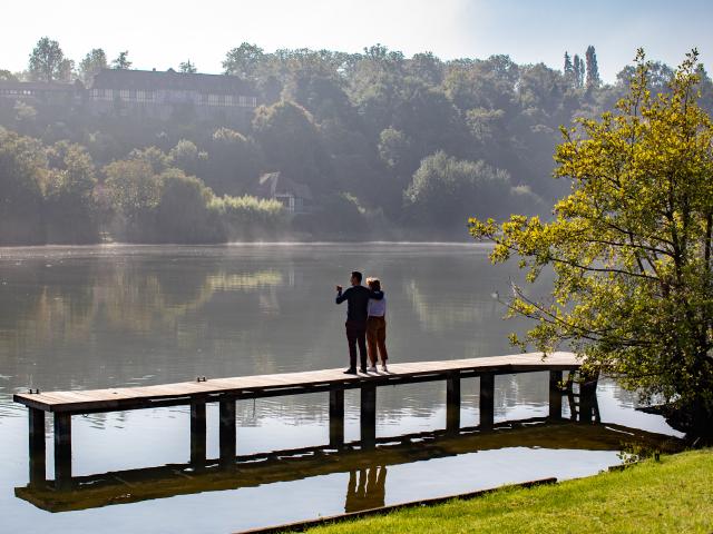 Ponton sur la seine à Portejoie dans l'Eure