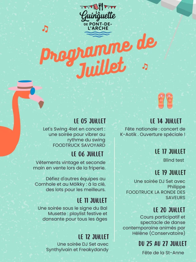 Programme Juillet Guinguette De Pont De Larche