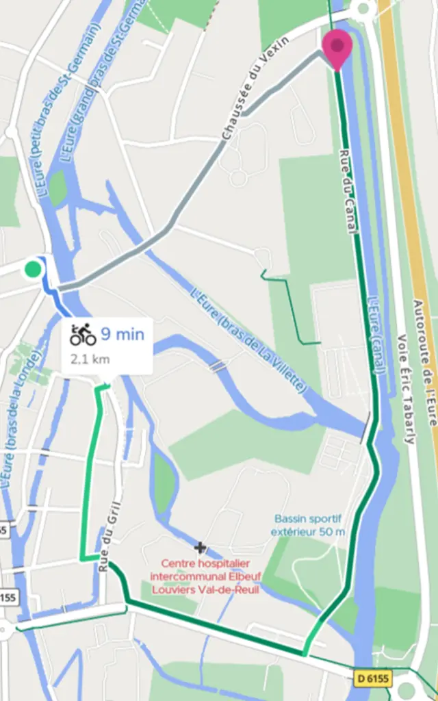 Rejoindre l'office de Tourisme de Louviers à Vélo