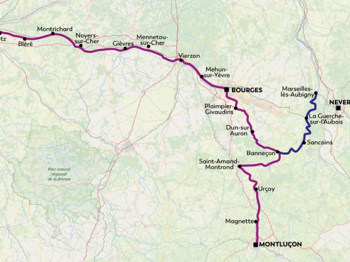 circuits vélo voie verte Coeur de France à vélo et Loire à vélo