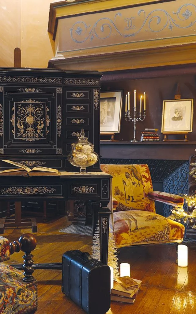 Salle du château de Chaumont-sur-Loire décorée pour Noel