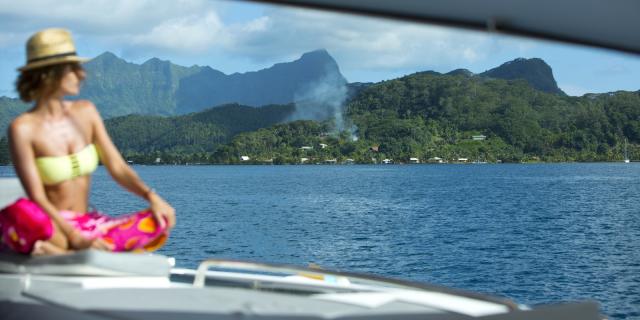 Boat in Raiatea Lagoon