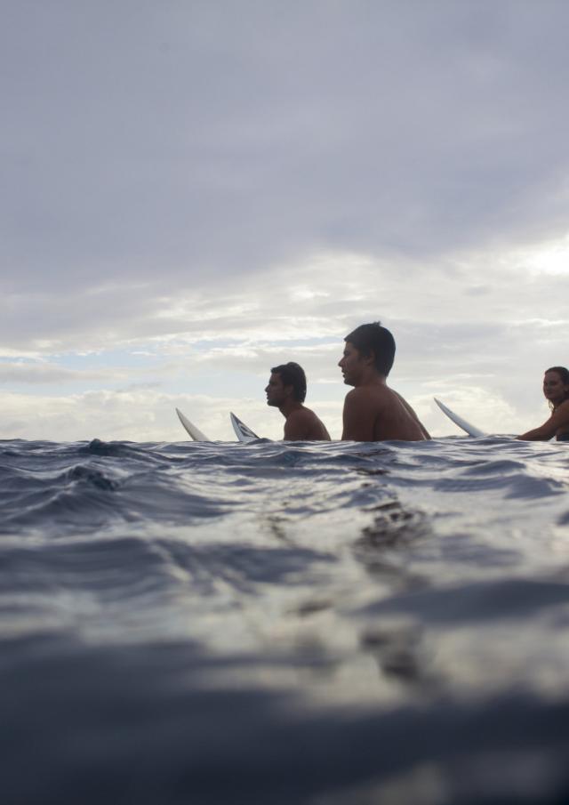 Surfing in Moorea