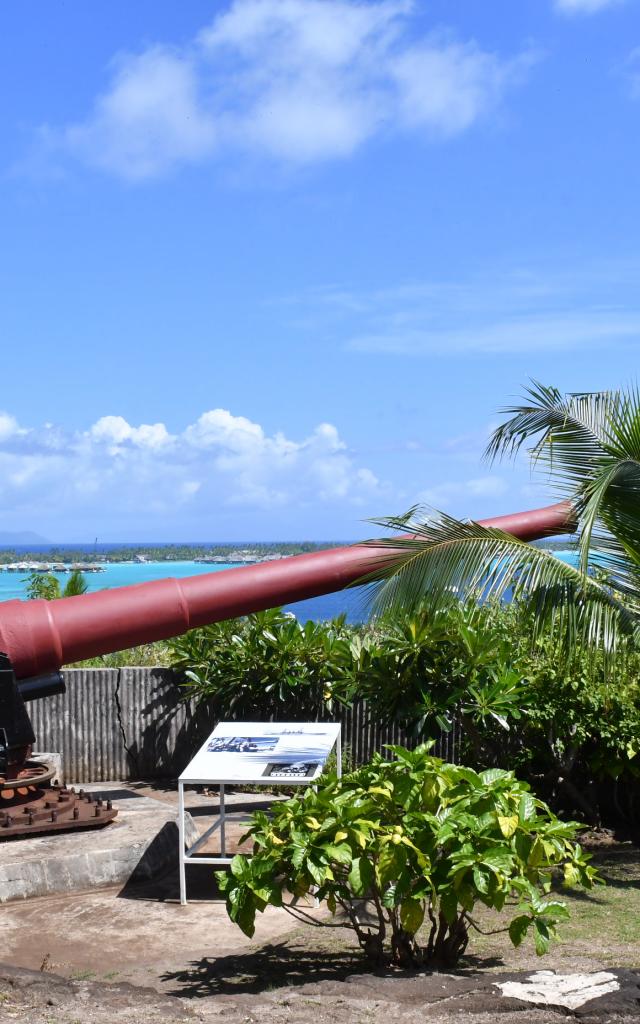 Profil D'un Canon Militaire Sur Le Site Ha'amaire à Bora Bora - Association Mémoire Polynésienne