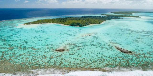 Vue Drone Du Lagon De Tetiaroa Tahiti