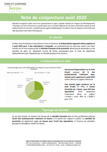 Note Conjoncture Aout 2020