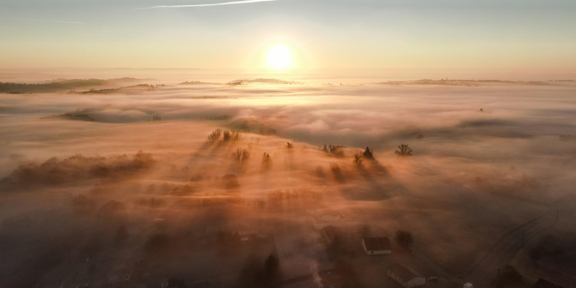 Paysage brumeux du Tarn-et-Garonne