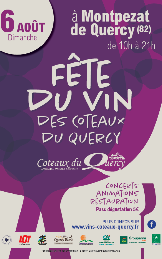 Affiche Fete Des Vins Coteaux Du Quercy Aout 2023