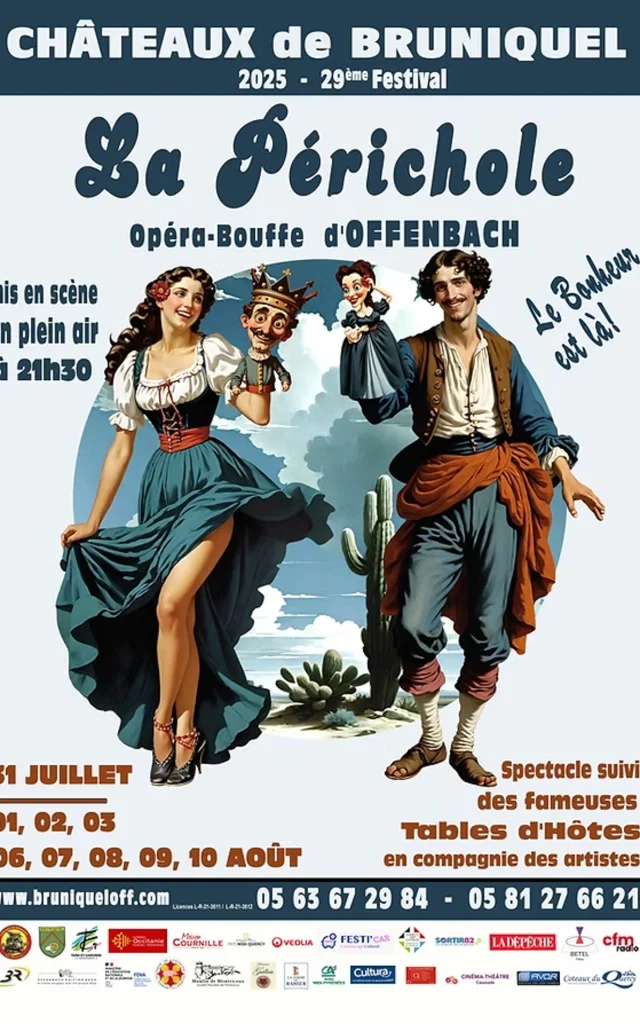 Affiche de la pièce La Périchole à Bruniquel