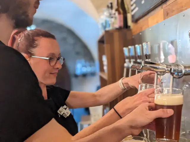 Beer from the Dark Lab Brewpub restaurant in Saint-Ours-les-Roches