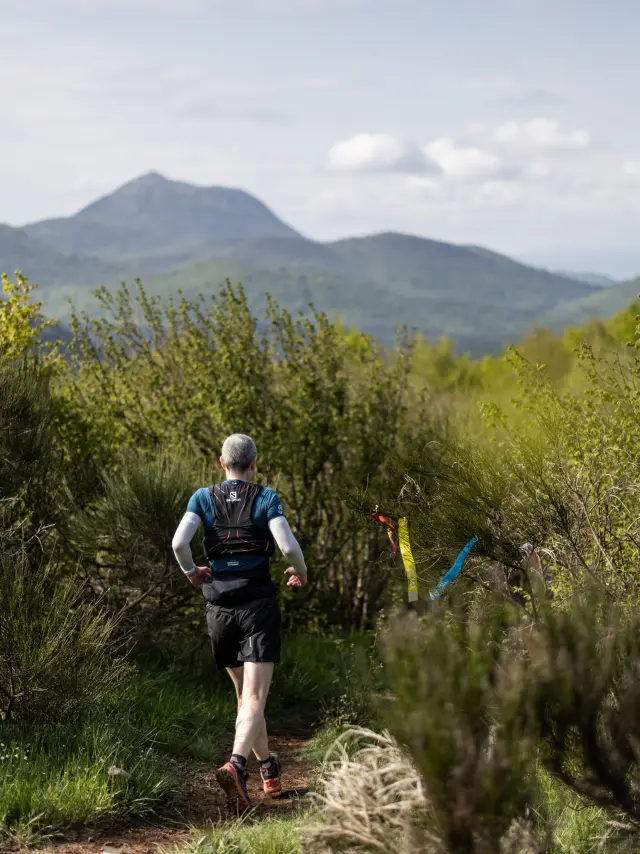 Trail de la VVX - Volvic Volcanic Experience - à Volvic avec vue sur les volcans de la Chaîne des puys