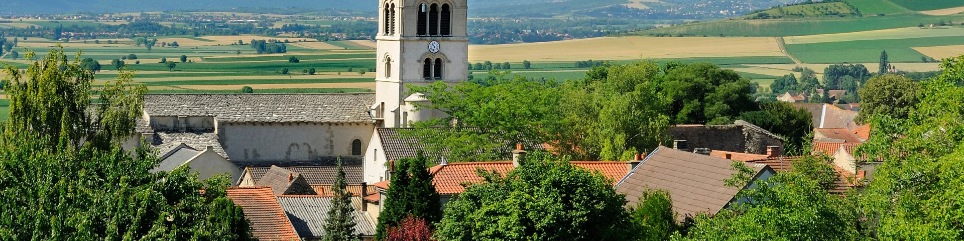 Collégiale Saint-Martin à Artonne depuis le puy Saint-Jean