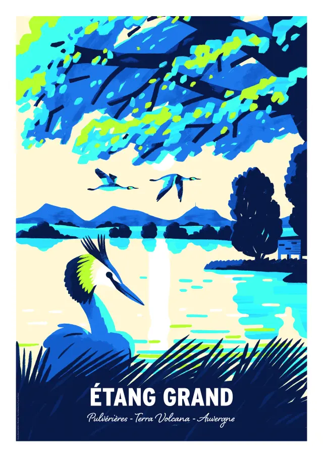Boutique de l'Office de Tourisme - Affiche Terra Volcana Etang Grand de Pulvérières