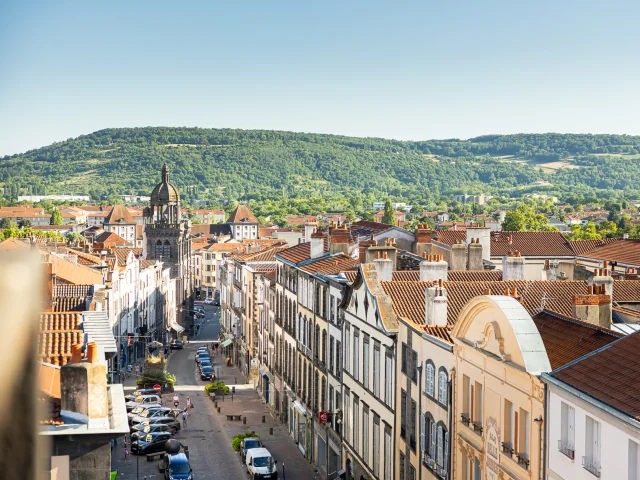 Vue sur Riom depuis la Tour de l'horloge à Riom