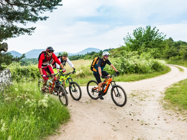 VTT sur la GTMC - Grande Traversée du Massif Central - aux alentours de Charbonnières-les-Varennes