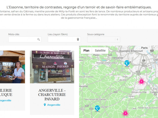 Carte interactive producteurs Esonne