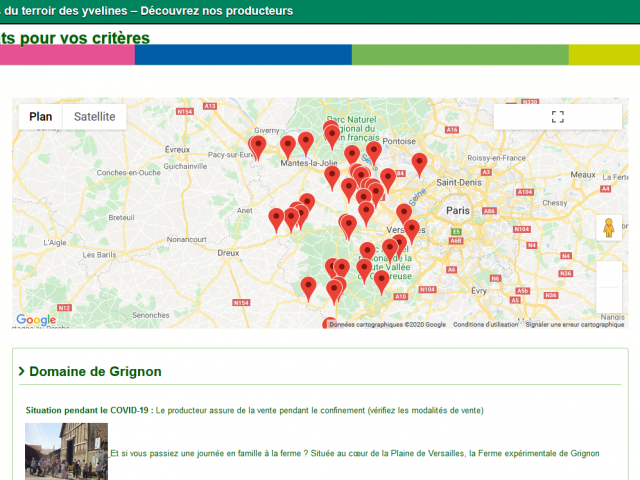 Carte producteurs Yvelines