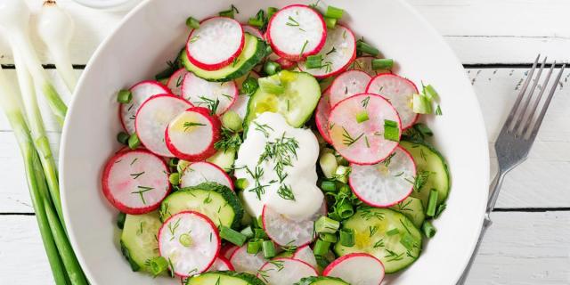 Salade pois radis et concombre