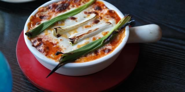 Gratin de poireaux et de patates douces