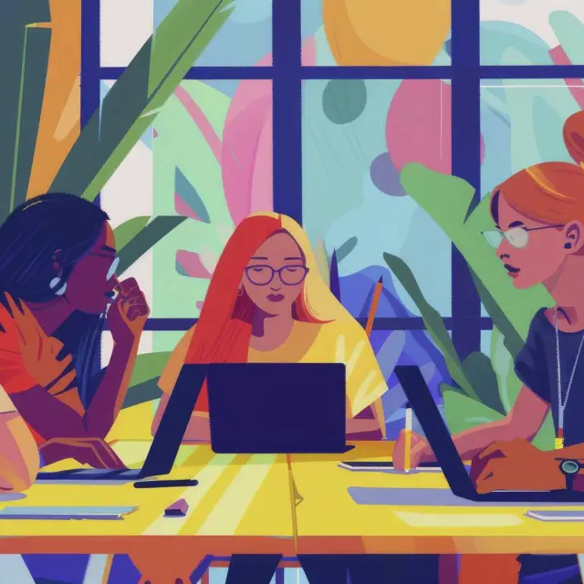 close-up shot groups of people are busy with office work , in the style of a cartoon, vector illustration, children's book cover, simple shapes, flat color, high resolution, high detail, high quality, high definition, in the style of hyper realism, in the style of hyper detail, in the style of hyper photorealism, digital art, in the style animation, wide angle shot --chaos 15 --ar 16:9 Job ID: 8149d3c6-a5c5-410a-89a1-6ec1c064d7ba