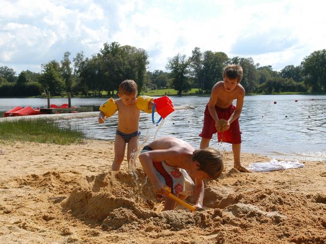 plage, baignade, enfant